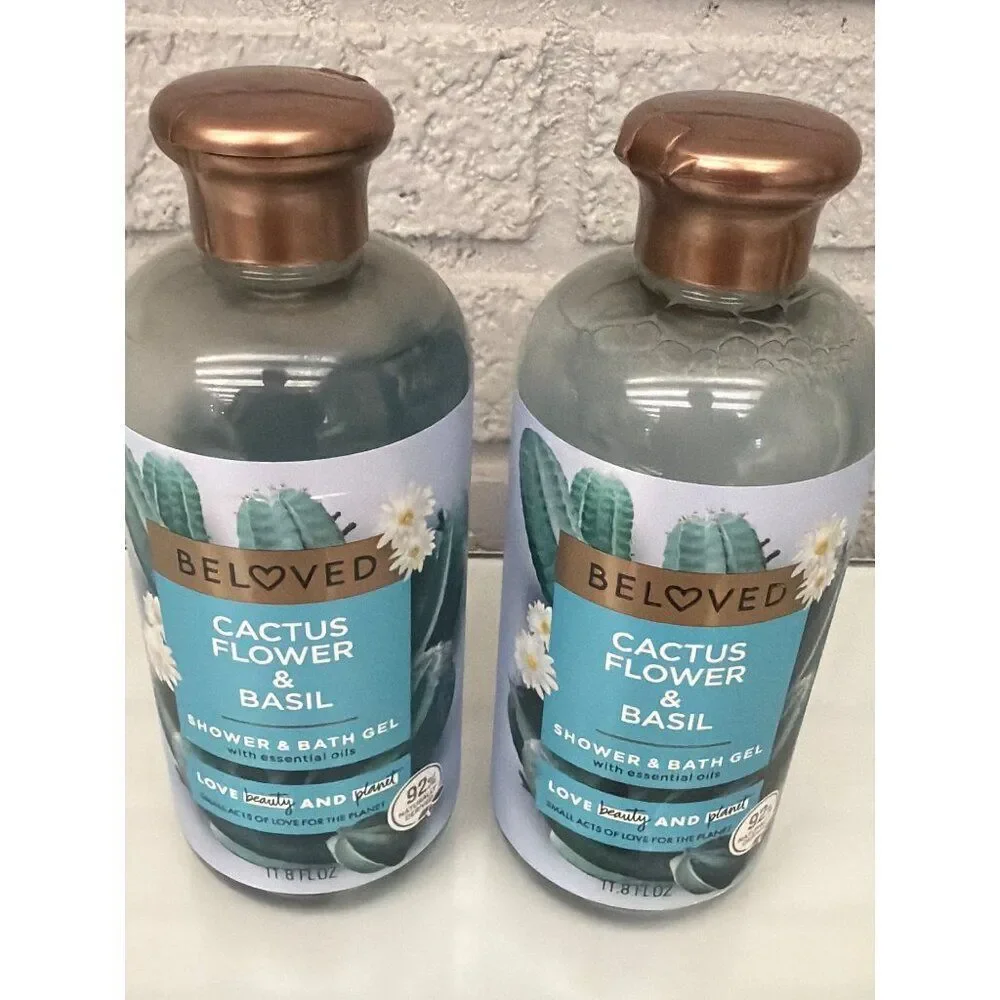 2 Pcs Beloved Cactus Flower & Basil Shower & Bath Gel Set